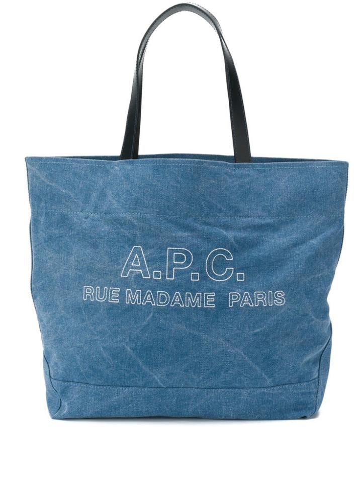 A.p.c. Logo Top-handle Tote - Blue