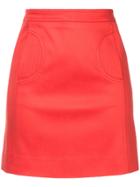 We11done Stitch Detail Mini Skirt - Red
