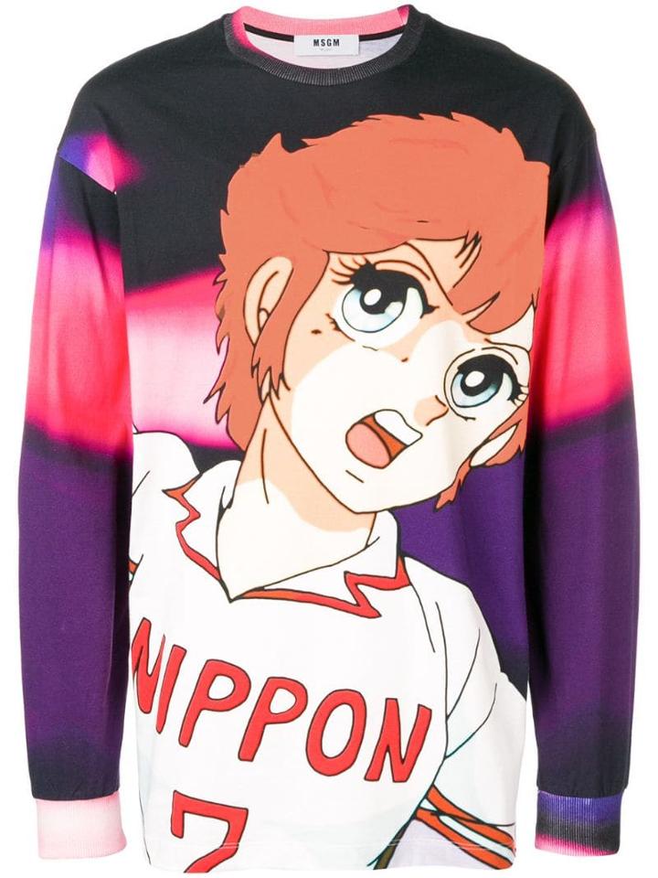 Msgm Mila-print Sweatshirt - Pink