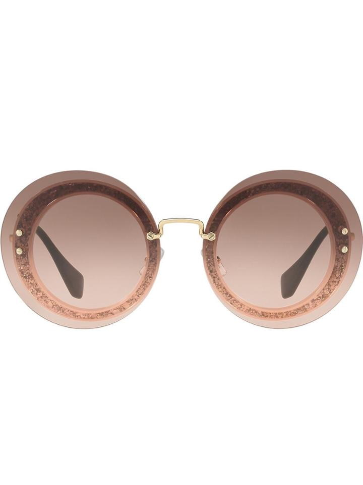 Miu Miu Eyewear Reveal Glitter Sunglasses - Pink