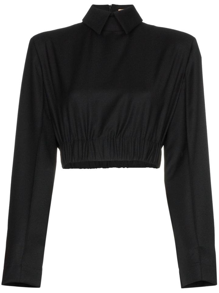 Matériel Cropped Blouse - Black
