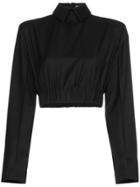 Matériel Cropped Blouse - Black