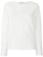 Cédric Charlier Square Stitched Sheer Blouse - White