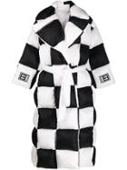 Off-white Checked Puffer Coat - Black