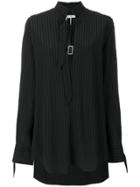 Aalto Oversized Striped Buckle Strap Shirt - Black
