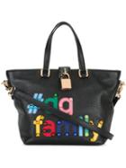 Dolce & Gabbana #dg Family Patch Dolce Tote, Women's, Black, Calf Leather