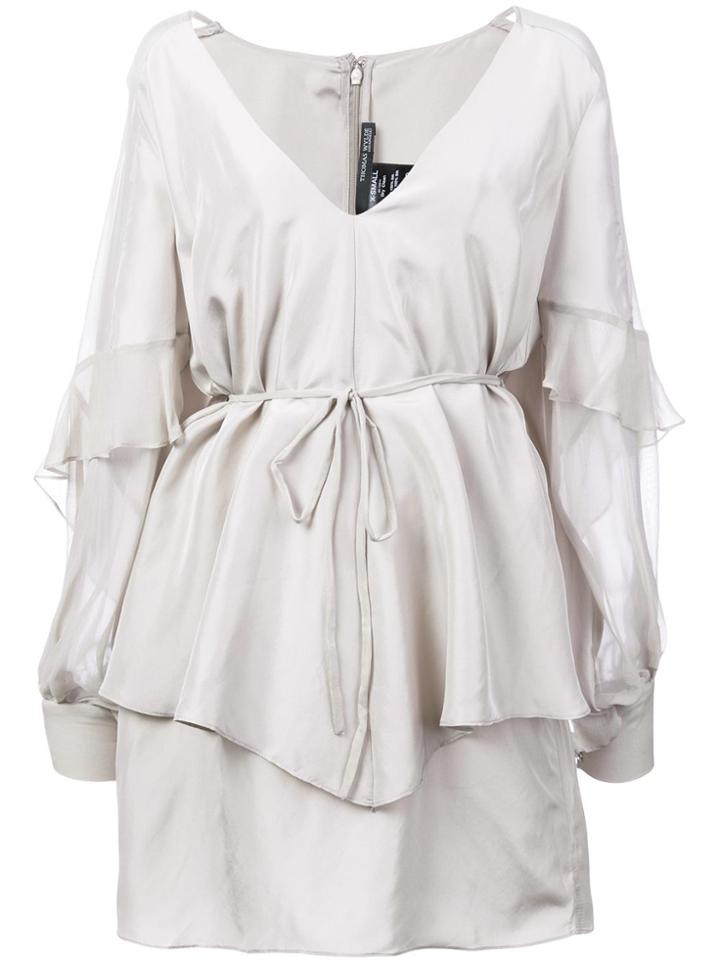 Thomas Wylde Flared V-neck Dress - Grey