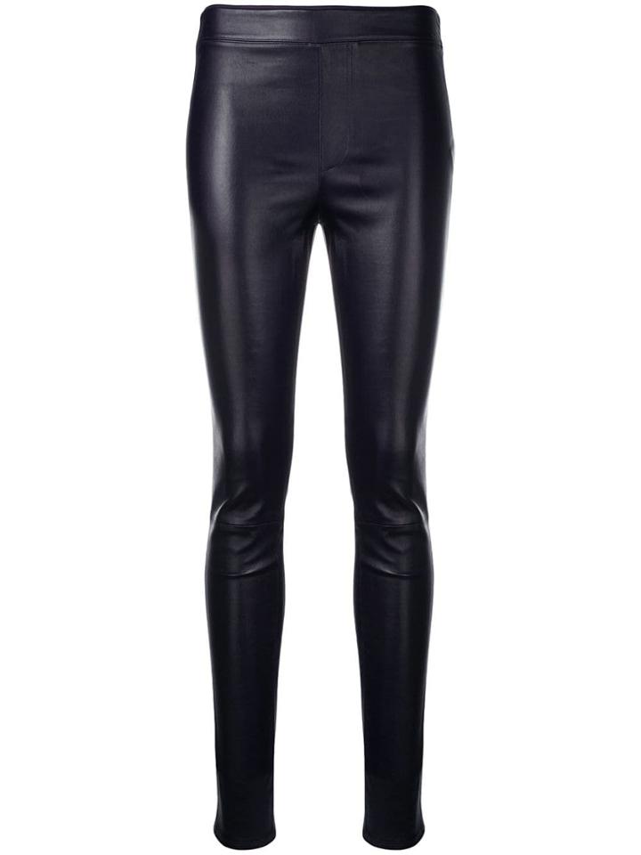 Helmut Lang Stretch Leather Leggings - Purple