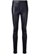 Helmut Lang Stretch Leather Leggings - Purple