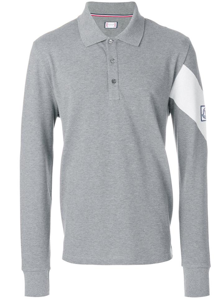 Moncler Gamme Bleu Long-sleeved Polo Shirt - Grey