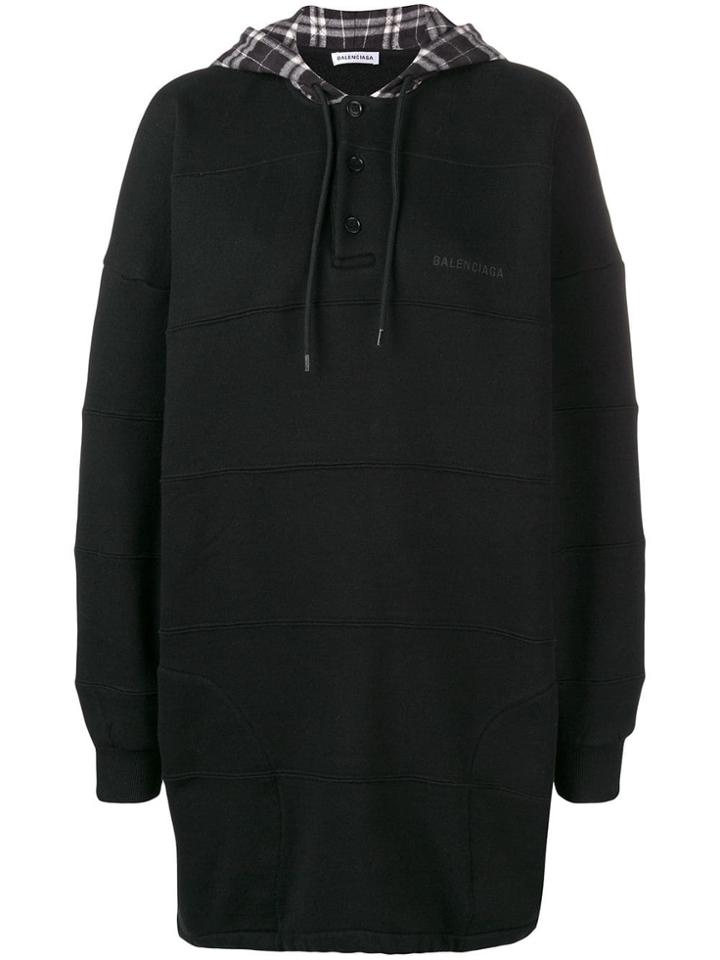 Balenciaga Patchwork Hoodie - Black