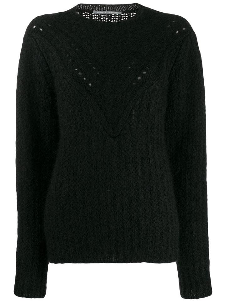 Alberta Ferretti Textured-knit Jumper - Black