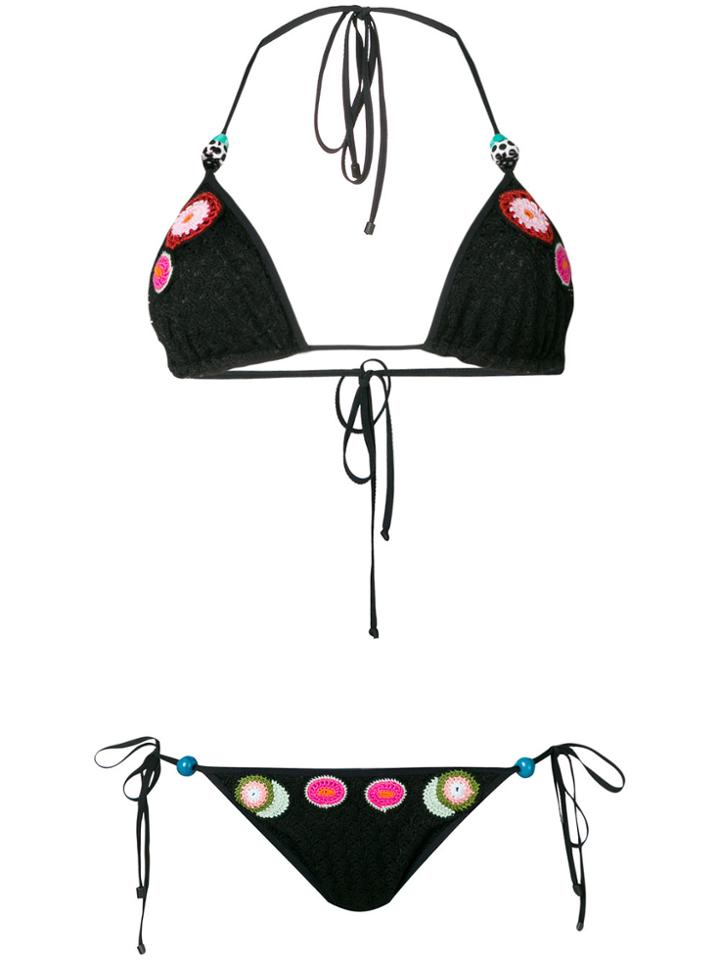 Missoni Mare Crochet Detail Bikini Set - Black