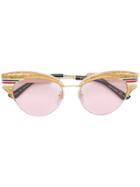 Gucci Eyewear Oversized Cat Eye Sunglasses - Pink & Purple