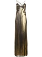 Michelle Mason Metallic Bias Gown