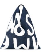 Mm6 Maison Margiela Printed Denim Tote - Blue