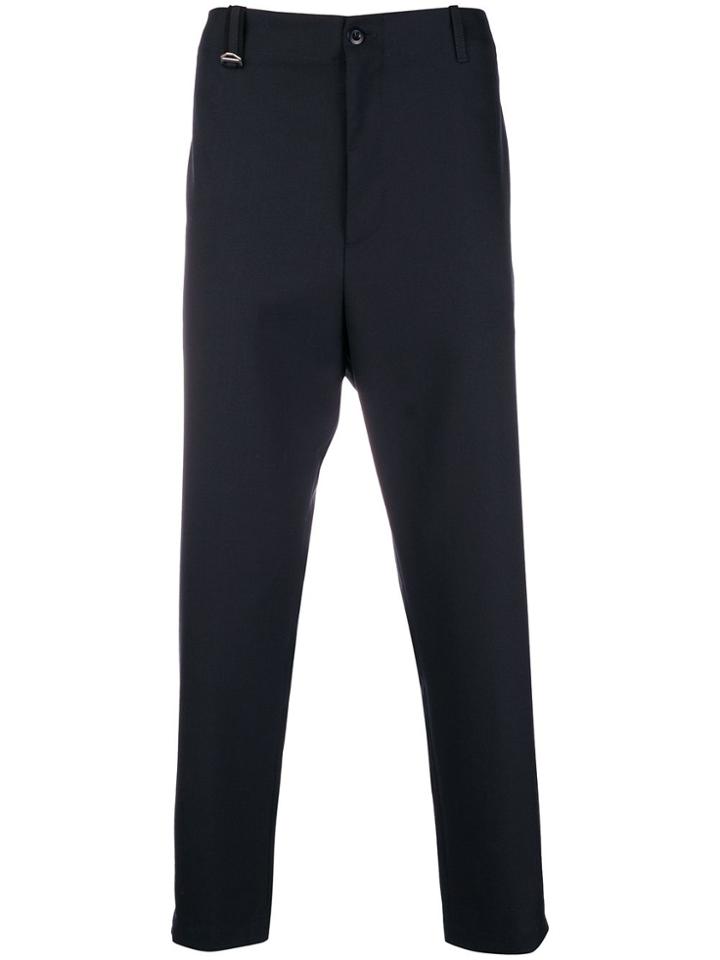 Oamc High-waisted Cropped Trousers - Blue
