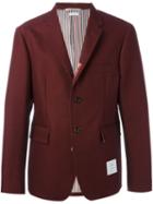Thom Browne Logo Patch Blazer, Men's, Size: 3, Red, Cotton/cupro