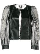 Aviù Sheer-sleeve Biker Jacket - Black