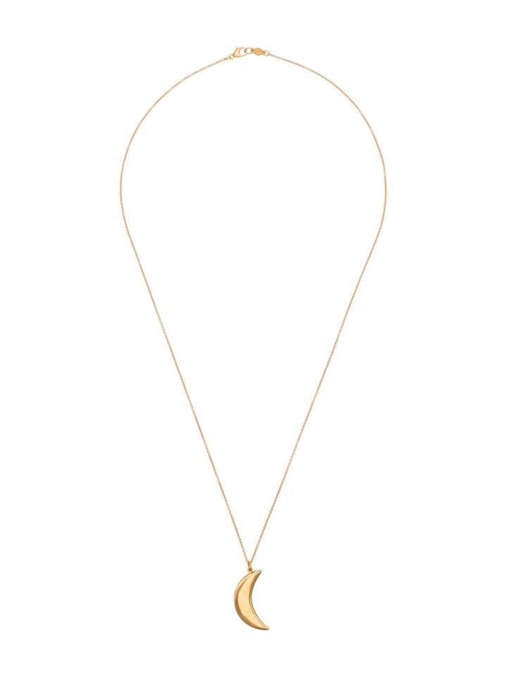 Marte Frisnes Gold Metallic Crescent Moon Sterling Silver Charm