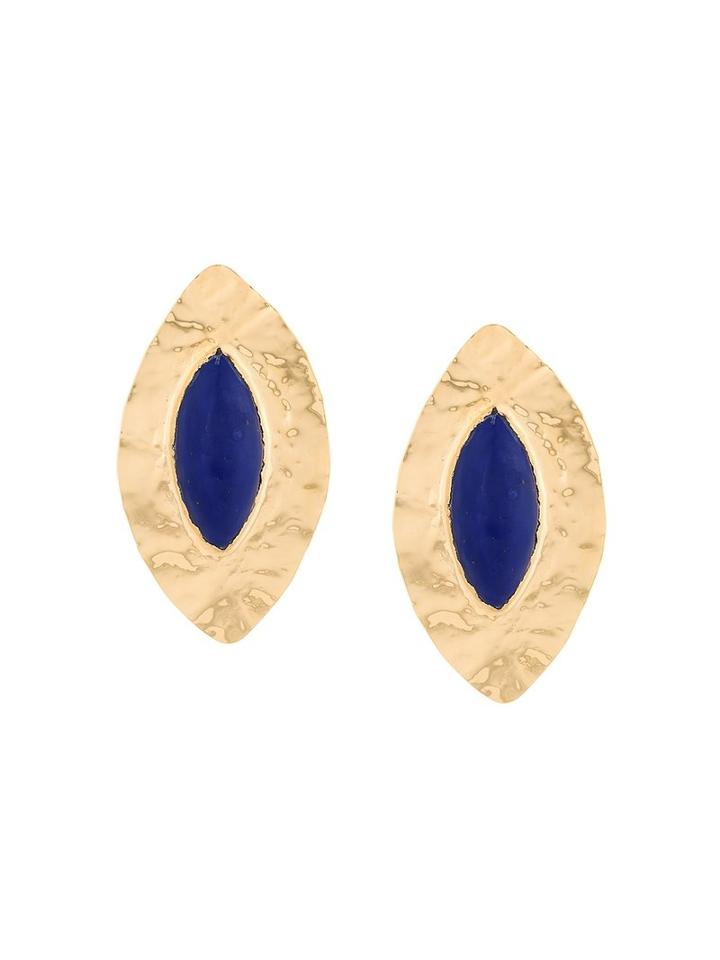 Balmain Oversized Teardrop Earrings, Metallic