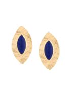 Balmain Oversized Teardrop Earrings, Metallic