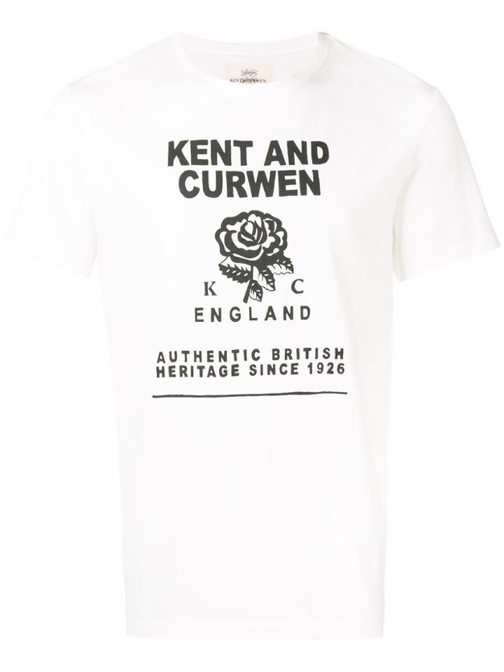 Kent & Curwen Logo Rose Band Printed T-shirt - White