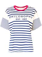 Philosophy Di Lorenzo Serafini Logo Print Striped T-shirt - Blue