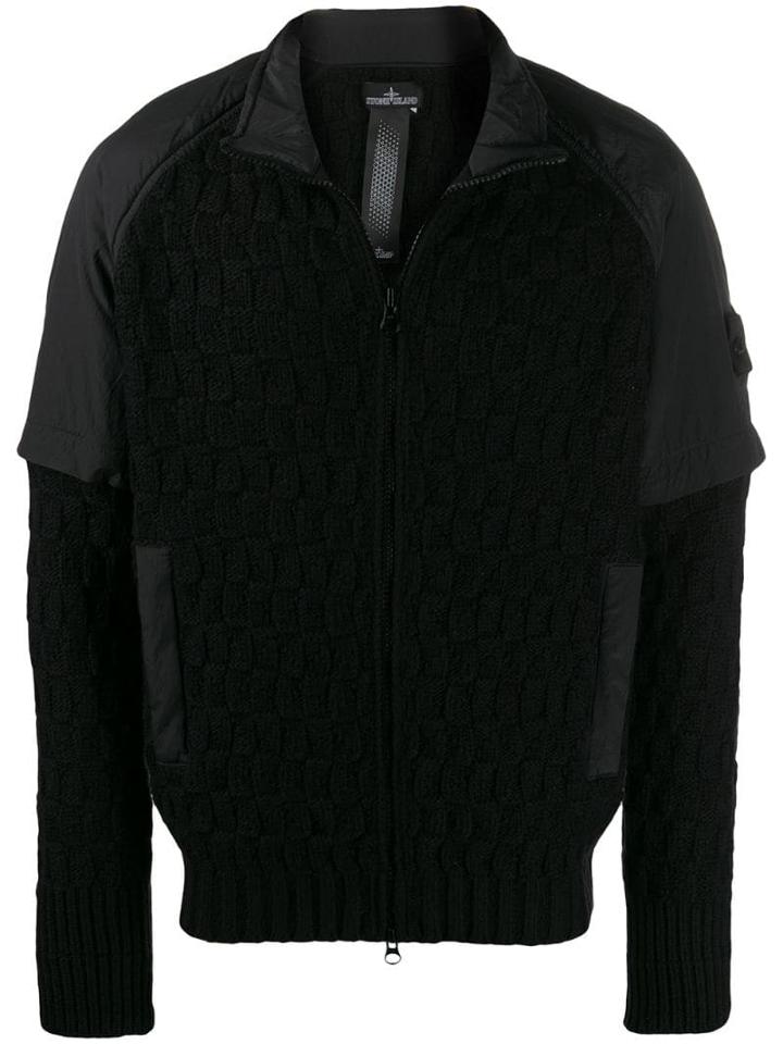Stone Island Knit Paneled Jacket - Black