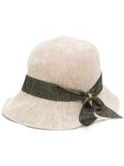 Ca4la Tweed Ribbon Hat - Nude & Neutrals