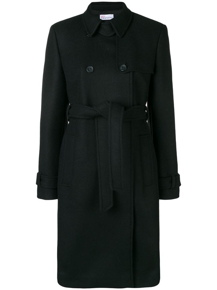 Red Valentino Belted Coat - Black