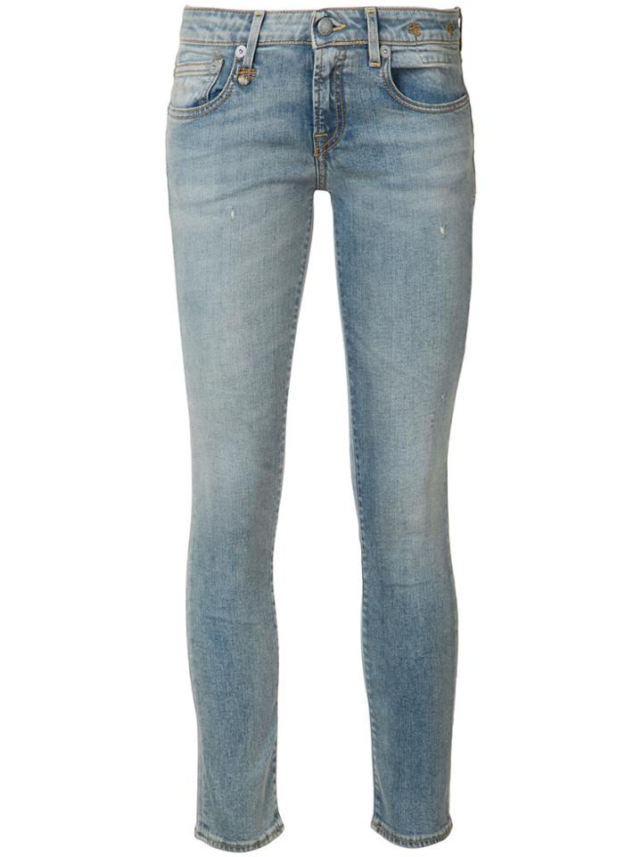 R13 Cropped Skinny Jeans - Blue
