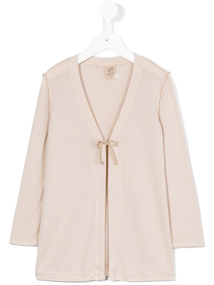 Caffe' D'orzo - Nicole Cardigan - Kids - Viscose/elastolefin - 10 Yrs, Girl's, Nude/neutrals