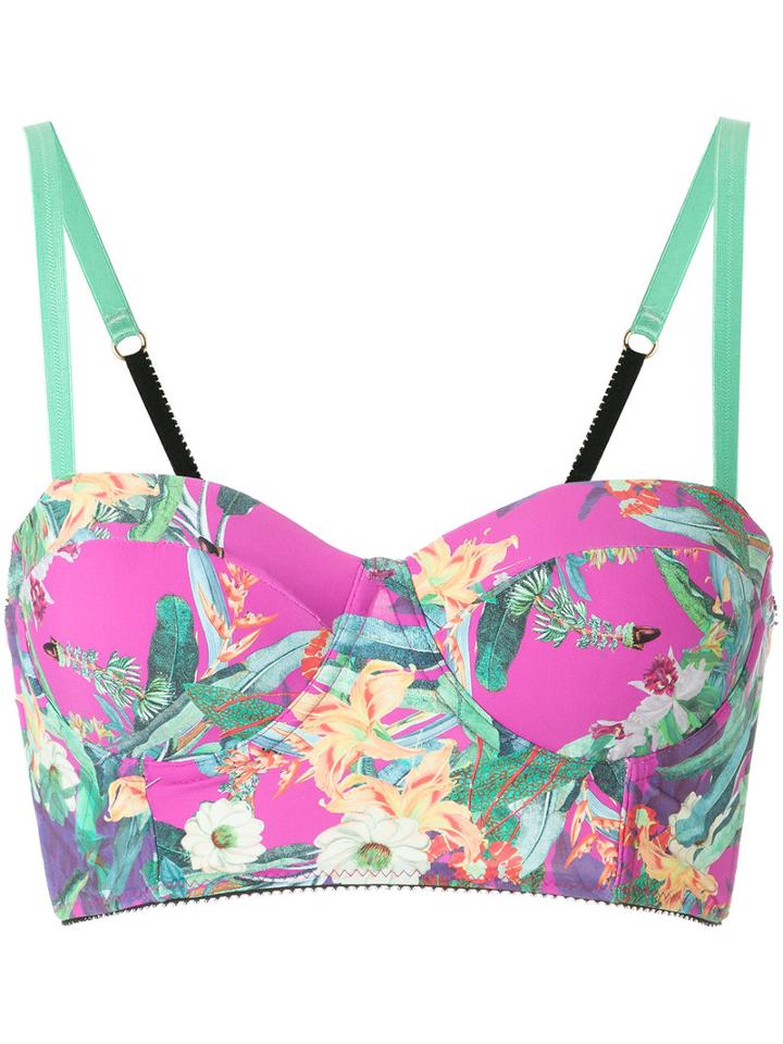 Janiero - Bikini Top - Women - Elastodiene/polyamide - G, Women's, Pink/purple, Elastodiene/polyamide