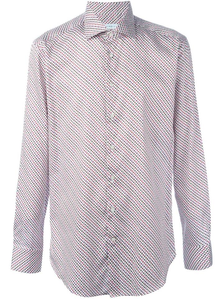 Etro Gem Print Shirt, Men's, Size: 44, Pink/purple, Cotton