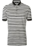 Dolce & Gabbana Striped Polo Shirt, Men's, Size: 48, Black, Cotton/leather