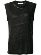 Iro Stitched Collar Tank Top - Black