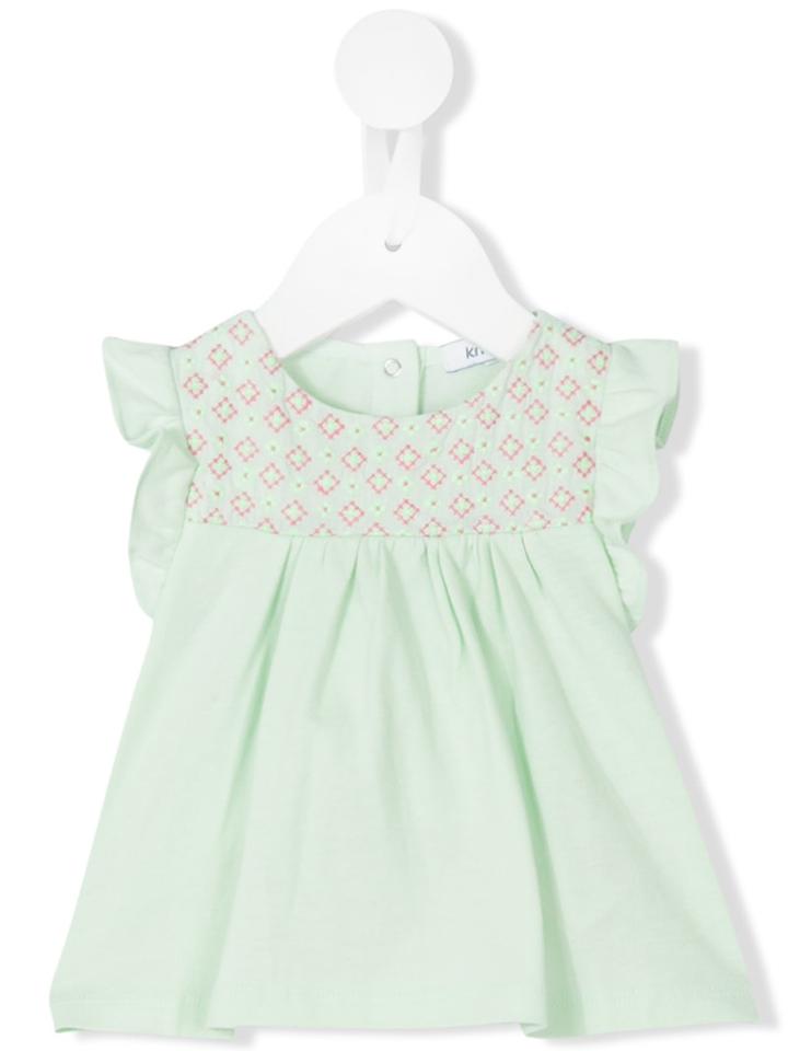 Knot - Earth Embroidered Blouse - Kids - Cotton - 9 Mth, Green