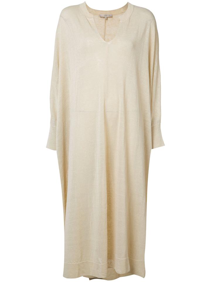 Vanessa Bruno Long Sleeve Kaftan, Women's, Size: Medium, Nude/neutrals, Linen/flax/polyamide