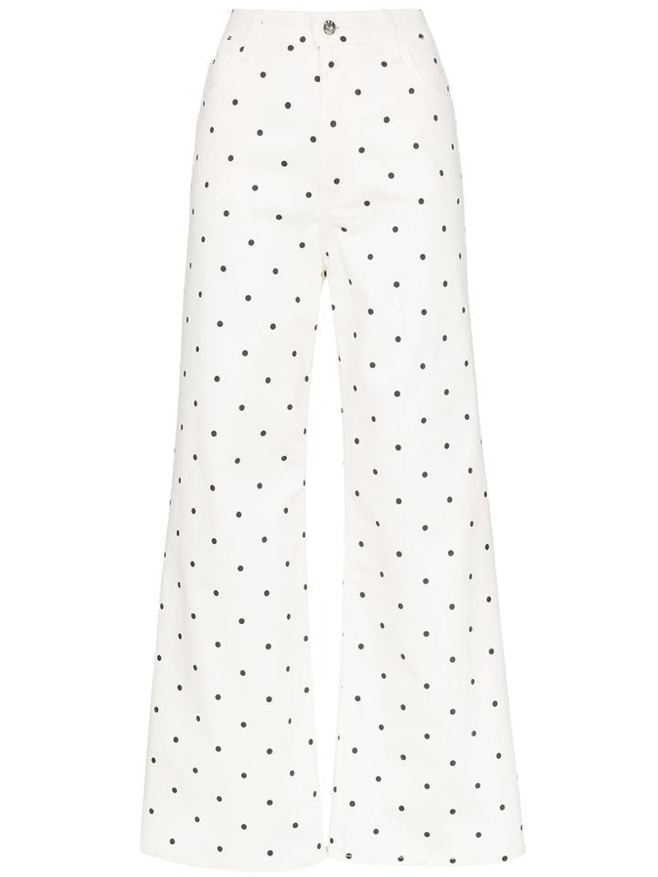 Eve Denim Charlotte Polka Dot Jeans - White