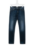 Stone Island Junior Bleach Effect Jeans - Blue