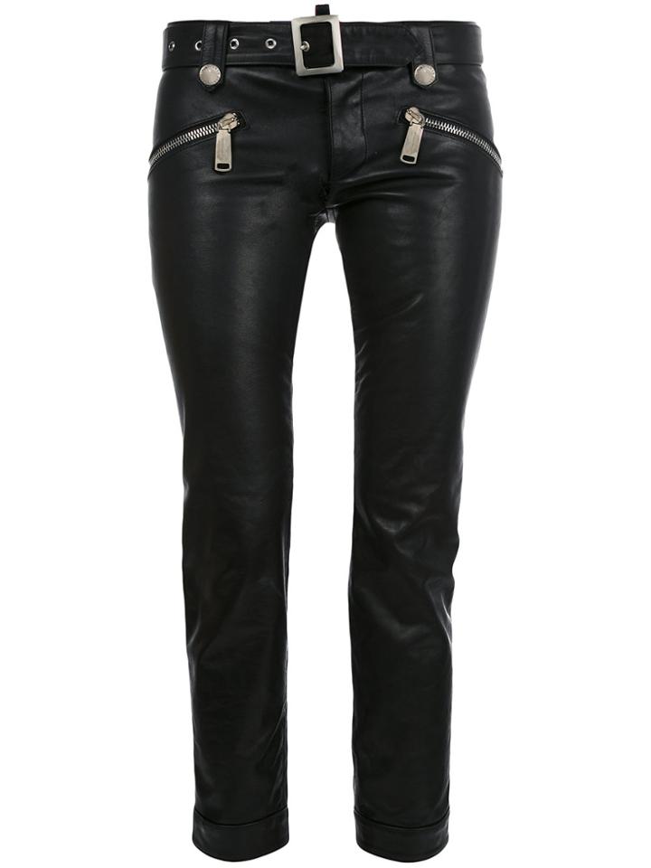 Dsquared2 Cropped Biker Trousers - Black