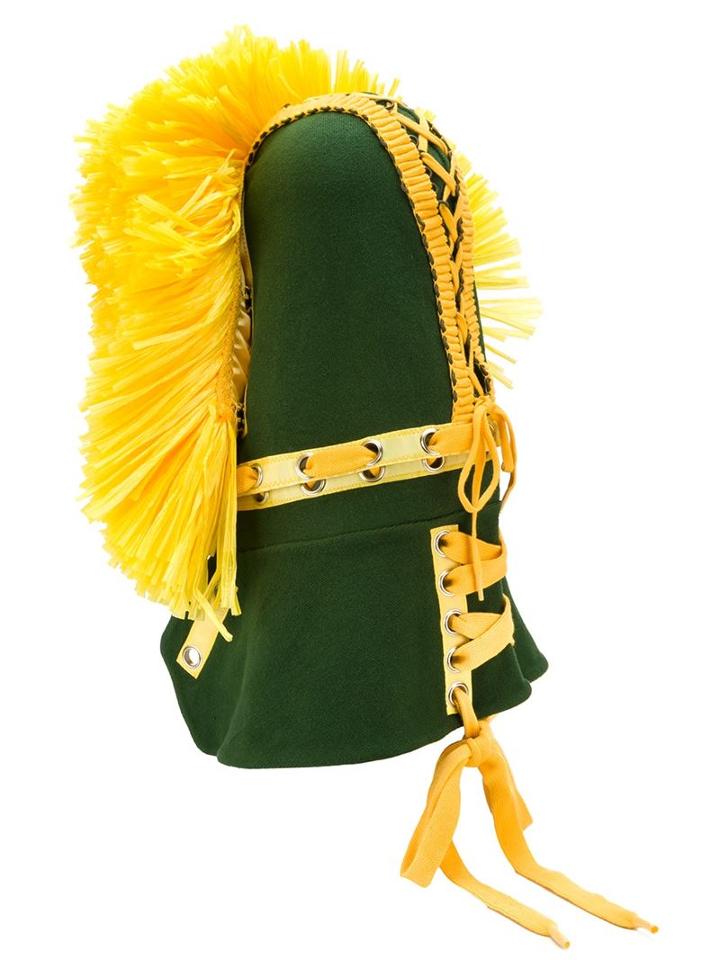 Sibling Mod Squad Raffia Trim Hood, Men's, Green, Cotton/straw