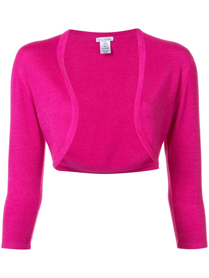 Oscar De La Renta Knit Bolero, Women's, Size: Small, Pink/purple, Silk/cashmere