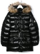 Moncler Kids Padded Fur Hood Coat, Boy's, Size: 14 Yrs, Black