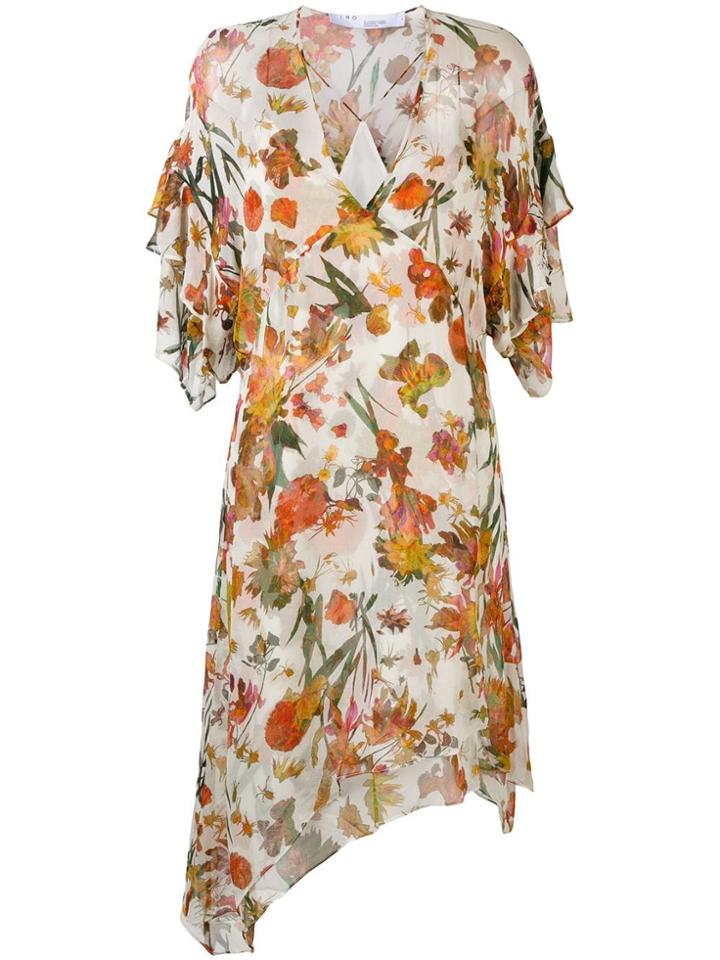 Iro Asymmetric Floral Print Dress - Nude & Neutrals