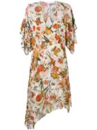 Iro Asymmetric Floral Print Dress - Nude & Neutrals