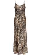 Ganni Blakely Leopard-print Stretch-silk Slip Dress - Brown