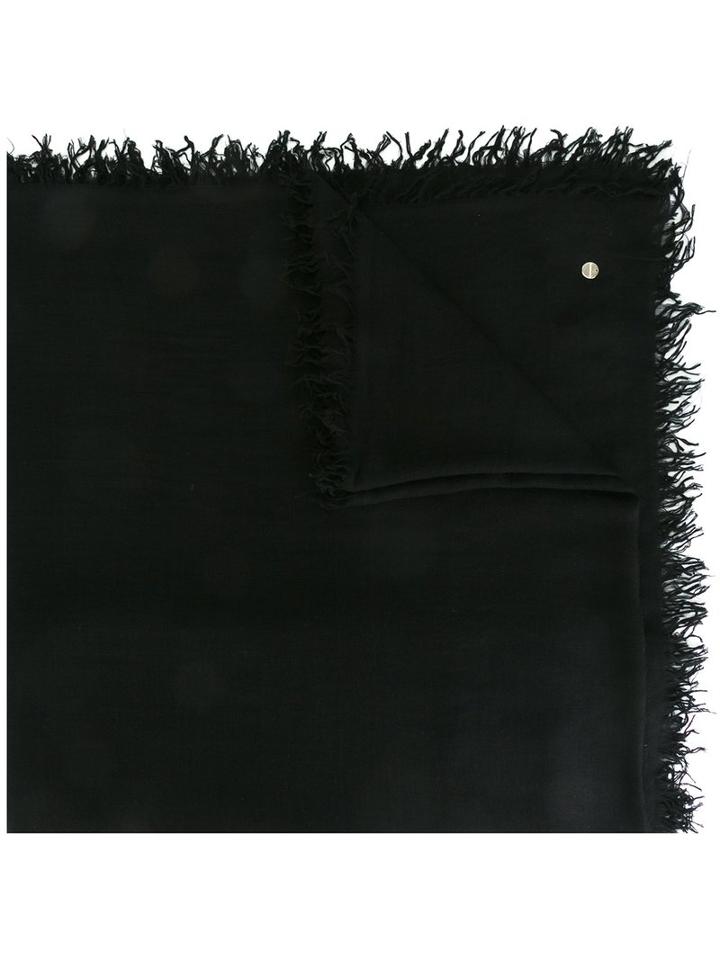 Ann Demeulemeester Blanche Frayed Edge Scarf, Black, Cashmere