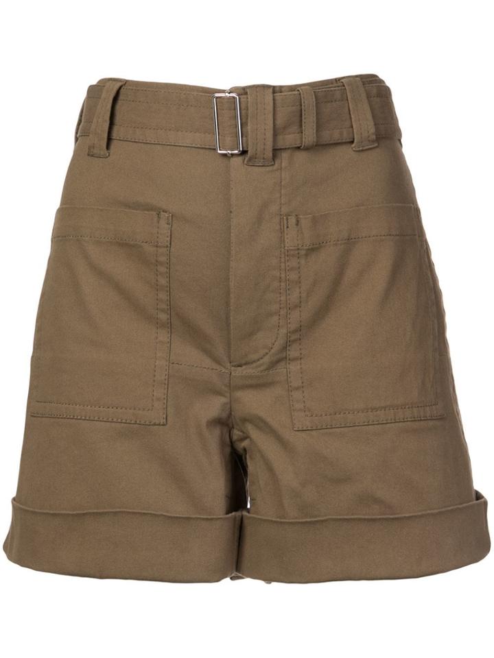 Proenza Schouler Pswl Utility Belted Shorts - Black